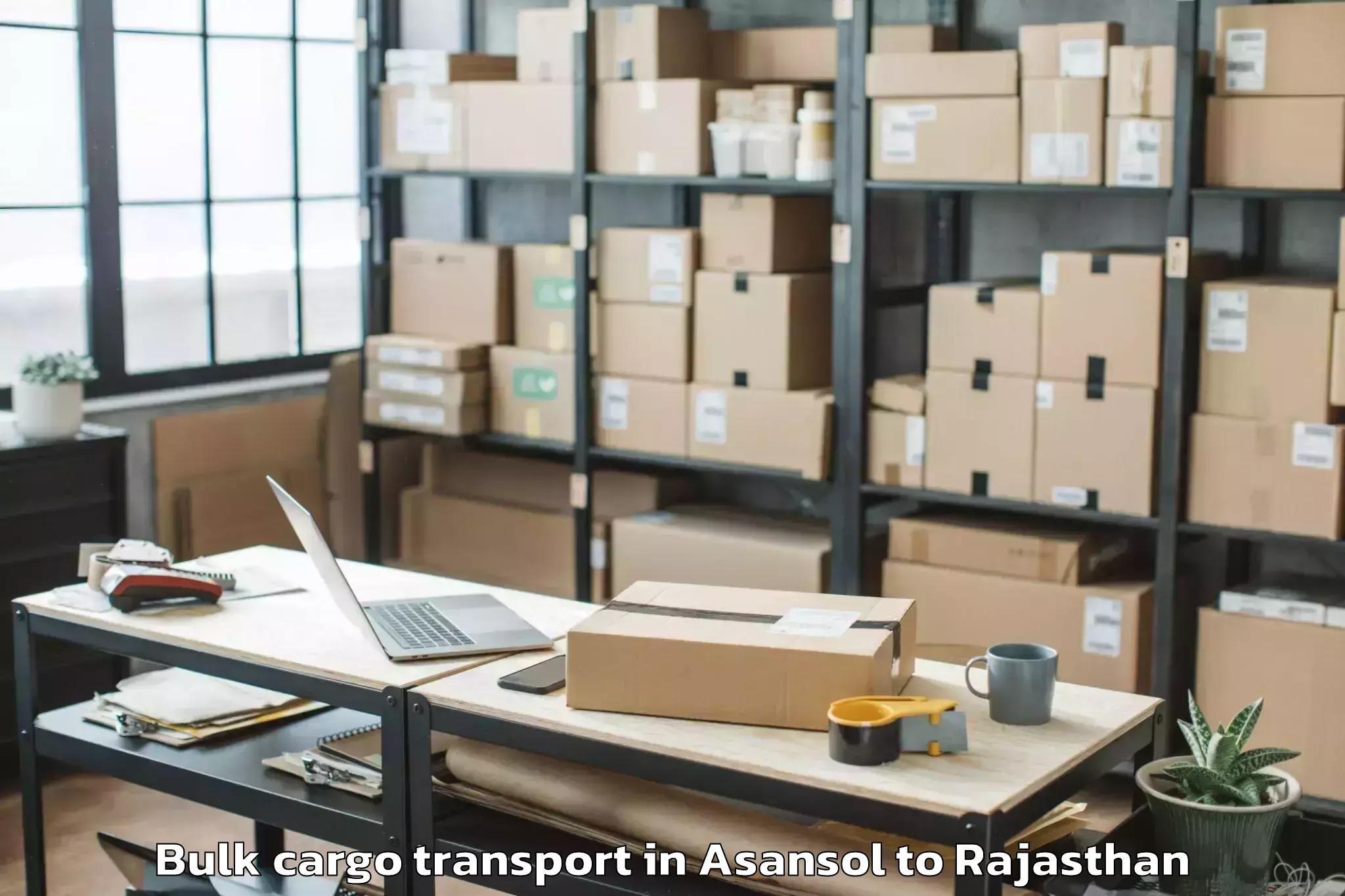 Book Asansol to Banswara Bulk Cargo Transport Online